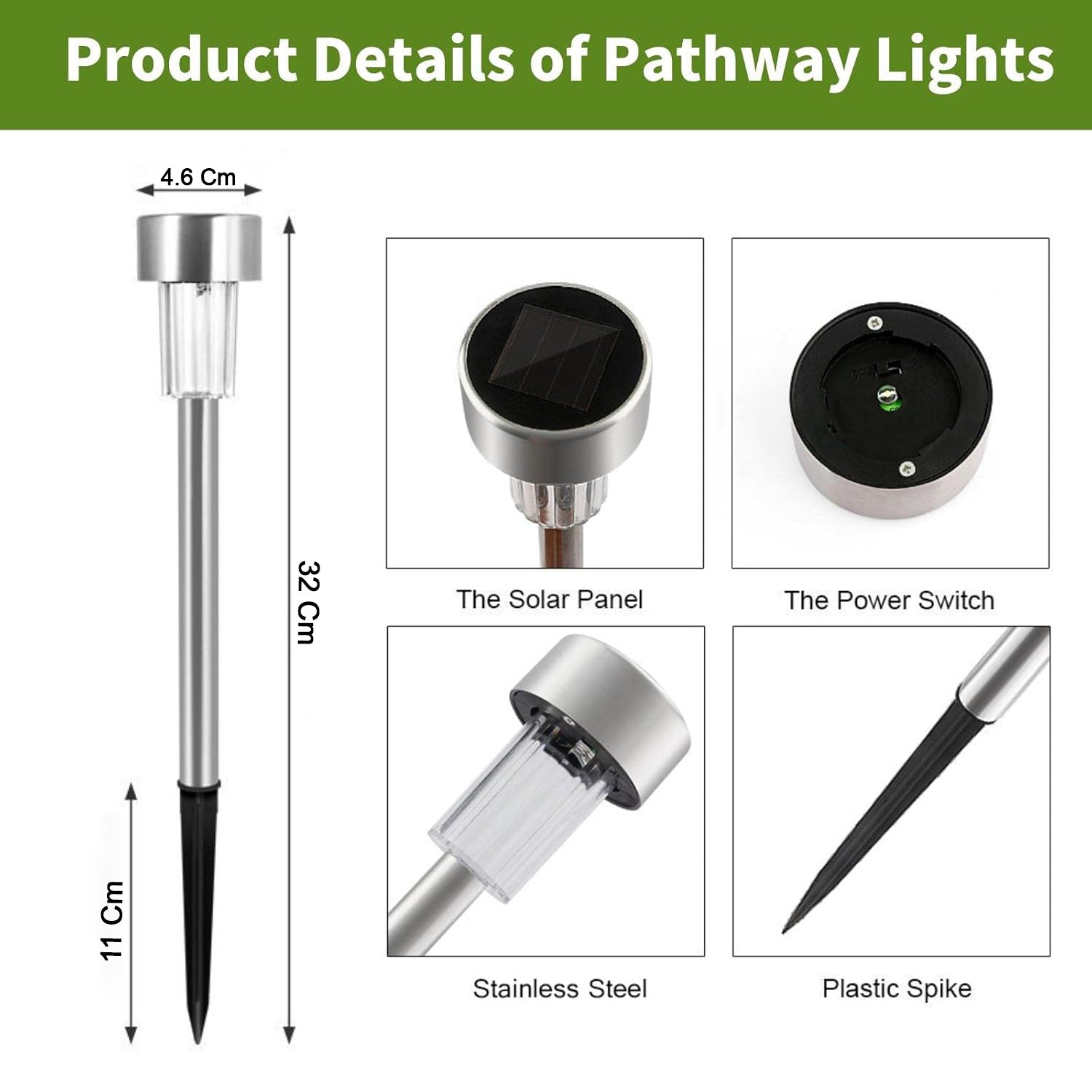 Solar Lawn Lamp Set Of 12 Pc